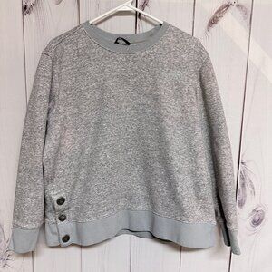 The North Face Women’s Crewneck Side Snap Sweatshirt XL Gray EUC